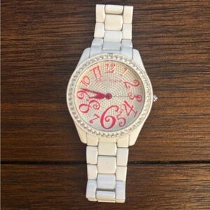 Betsy Johnson Women’s Watch with Pink Numbers